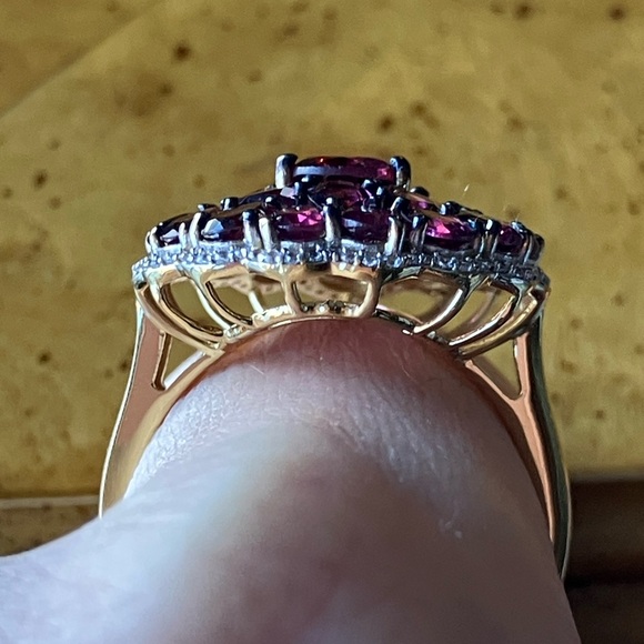 Tanzanian Wine Garnet Sterling Silver Ring Size 9 - Picture 2 of 9